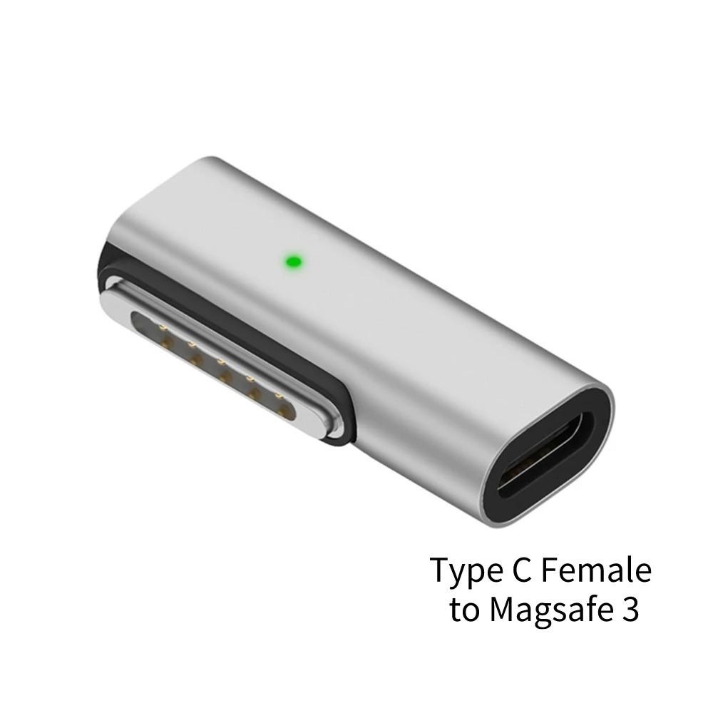 Адаптер-коннектор Type-C Female на Магнитный USB PD Быстрая Зарядка, Female на Magsafe 3 2 1 для Зарядки Macbook Air/Pro