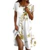 Платье в стиле бохо с коротким рукавом для женщин, повседневное, свободного кроя, летнее, сарафан с цветочным принтом и карманами