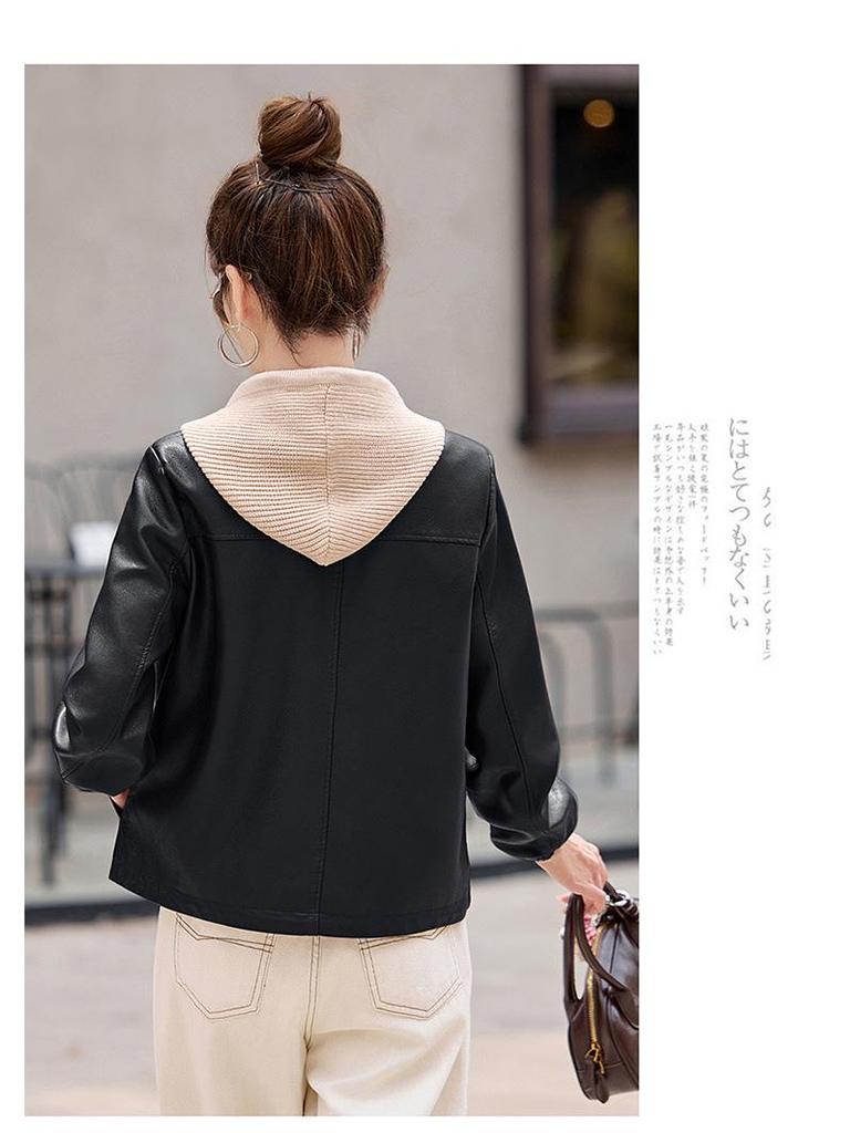 Women's Retro Sheepskin Leather Hooded Short Jacket - Autumn/Winter 2025