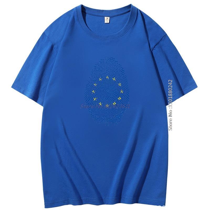 Europe Flag Fingerprint Stock Graphic T Shirts Cotton Mens Short Sleeve Tshirt Summer Harajuku Oneck New Shirts And Tshirts