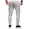 Men Thick Cargo Pants Drawstring Waist Warm Jogger Pants Autumn Winter