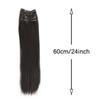 16/24 Inch Female Four Piece Long Straight Hair Wig with BB Clip Synthetic Heat-resistant Wig Naturally Suitable for Daily Wear