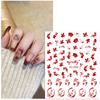 Красные наклейки для ногтей Звезда Галстук-бабочка Любовь Французские буквы Самоклеящиеся наклейки Украшения для ногтей Сделай сам Новогодние маникюрные аксессуары