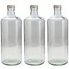 TSF720STD Clear Sake/Shochu Bottles, 720ml - Set of 3 - (Aluminum Cap)