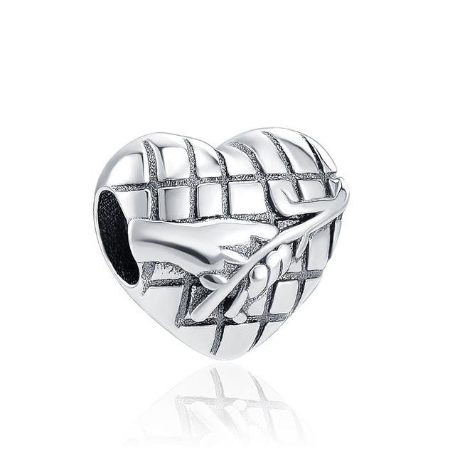 New 925 Silver Heart Shape Love Family Flower Rainbow Diy Fine Beads Fit Original Pendant Charms Silver 925 Bracelet Jewelry