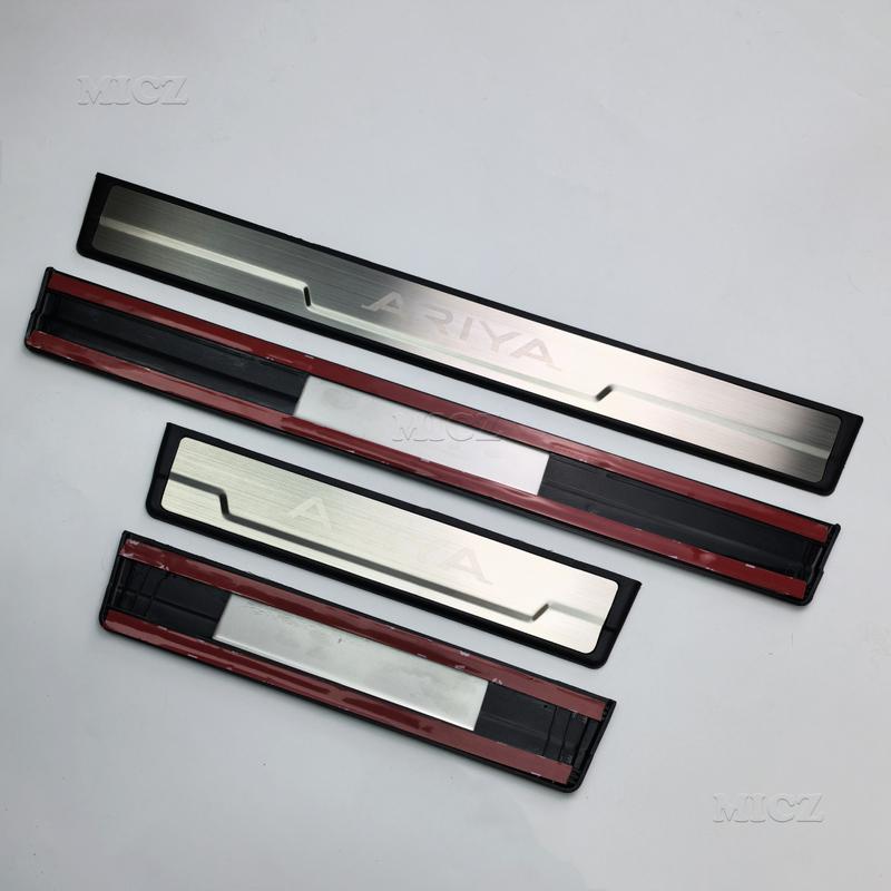 For Nissan ARIYA Accessory Stainless Chrome Car Door Sill Kick Plate Guard Pedal Protector Styling