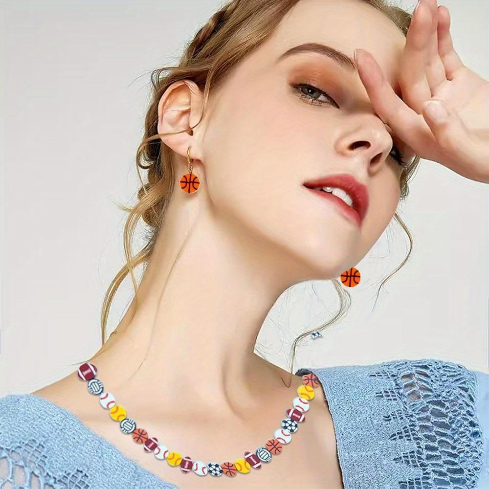 30/50/100 шт. Спортивные бусины, бейсбольные, футбольные, баскетбольные, волейбольные, регбийные бусины, глиняные бусины, браслеты своими руками для изготовления украшений, ожерелья-брелки