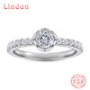 Lindon Classic 925 Sterling Silver Zircon Ring Ladies Jewelry Wedding Promise Party Gift