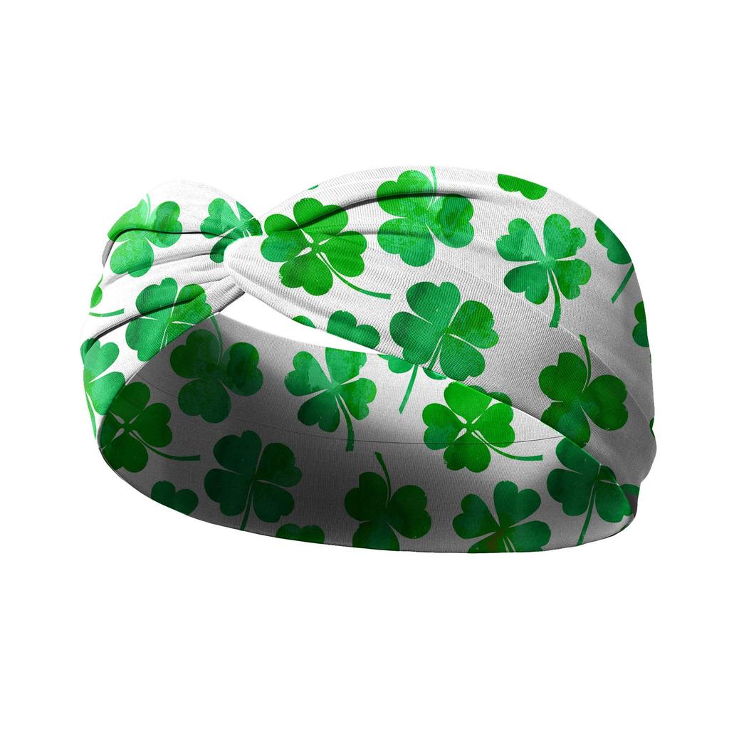 Улица. Повязка на голову ко Дню Святого Патрика Повязка на голову с ирландским принтом Повязка на голову с крестом Спортивные аксессуары для волос для йоги Эластичная повязка на голову
