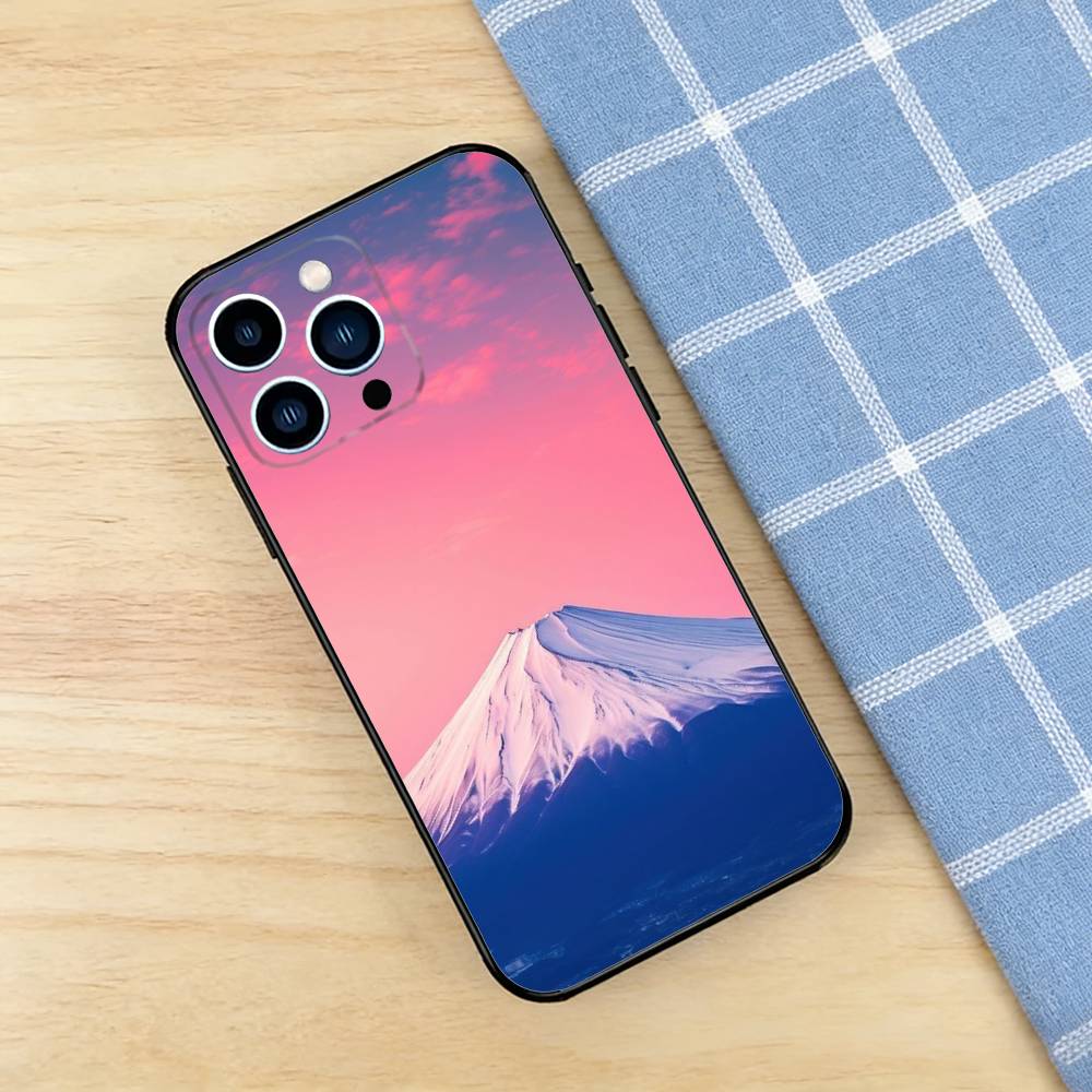 Japanese Mount Fuji Case For iPhone 17 16 15 14 13 12 11 Pro Plus Air Max Mini E Soft Silicone Cover