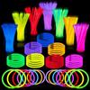 Glow Sticks 8" Bracelets Necklaces, Glow In the Dark Neon, Easter, Football,Halloween Party Supplies Pack
