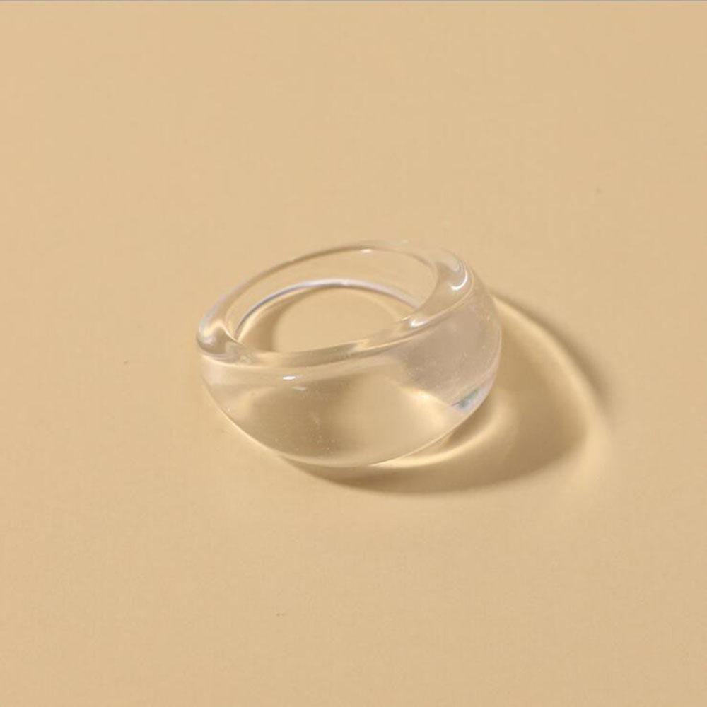 New Trendy Big Round Acrylic Resin Rings for Women Geometric Colorful Finger Ring for Girls Party Korean Fashion Zircon