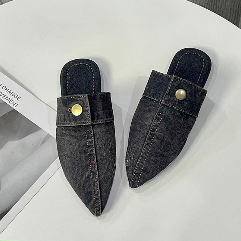 Мода Леопард Женские Тапочки Балетки Острый Носок Мюли Обувь Слингбэк Модные Сандалии Женские 2025 Новые Ковбойские Дизайнерские Женские Туфли