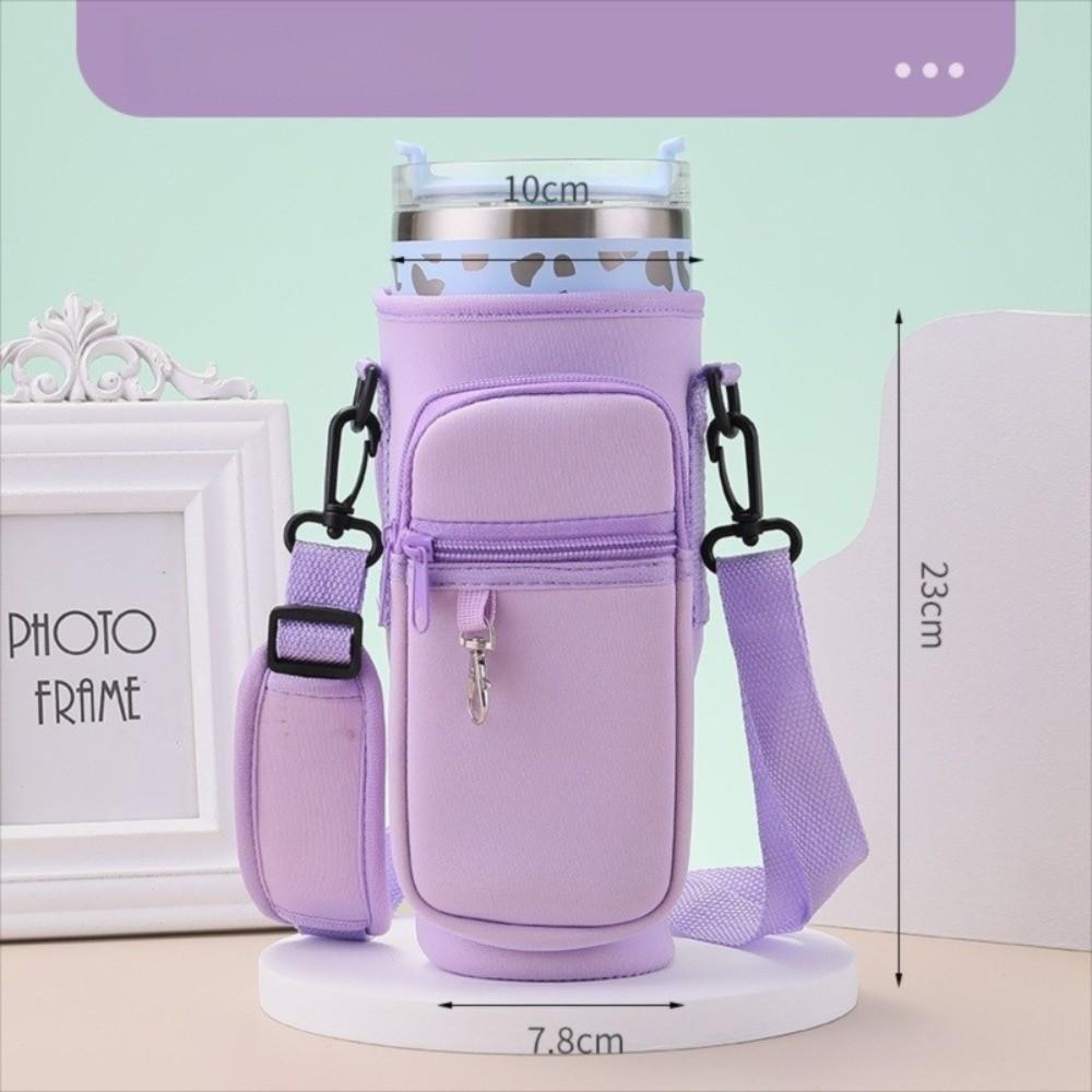 Non-slip Water Bottle Carrier Bag Adjustable Shoulder Strap Insulated Cup Cover Cup Accessories