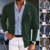 Men Suit Coat Solid Color Lapel Long Sleeve Single-Breasted Design Suit Jacket