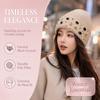 Thick Warm Beanie Solid Color Windproof Cap Fashion Rhinestone Knitted Hat  Travel