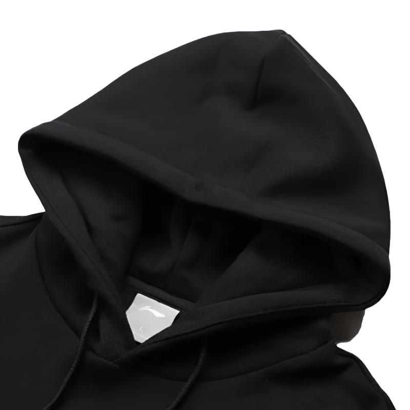 Li Ning Модный Логотип Принт Буквами Свободный Хлопок Флис Теплый Удобный Универсальный Худи с Капюшоном Длинный Рукав Повседневный Спортивный Костюм YWDV375-3+YKLV207-1