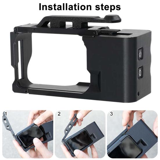 Action Camera Grip Holder for Insta360 Go Ultra Camera Cage Quick Release Mount Holder with Shutter Button Lanyard Action Camera Accessories