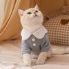 Autumn and Winter Cat Clothes Soft and Cute Two-color Button-down Bottoming Shirt Lace Lapel Collar Two Feet German Cat Hairless Cat Pet Clothes