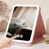 LED Lighted Makeup Mirror 3 Colors Modes Adjustable 2-In-1 Folding Cosmetic Mirror USB Rechargeable Portable Travel Vanity Mirror