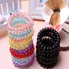 5Pcs Spiral Slinky Elastic Rubber Tie Wire Coil Hair Bands Rope Ponytail(color Random)