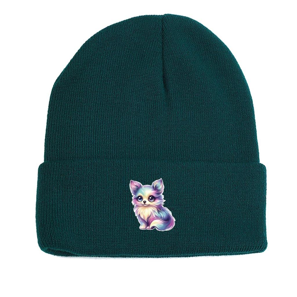 Miraculous Fox Winter Knitted Cap Beanie, Animal Skull Cap Fit Elastic Sporting Bonnet Knit Hat Beanie