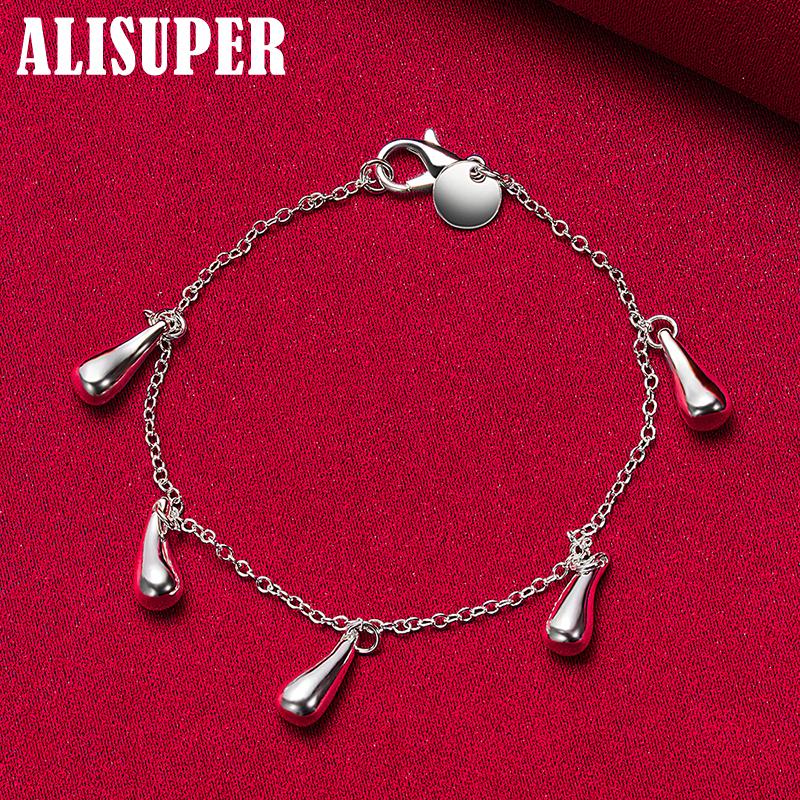 Ювелирные изделия из стерлингового серебра 925 пробы с пятью каплями воды и дождевой каплей