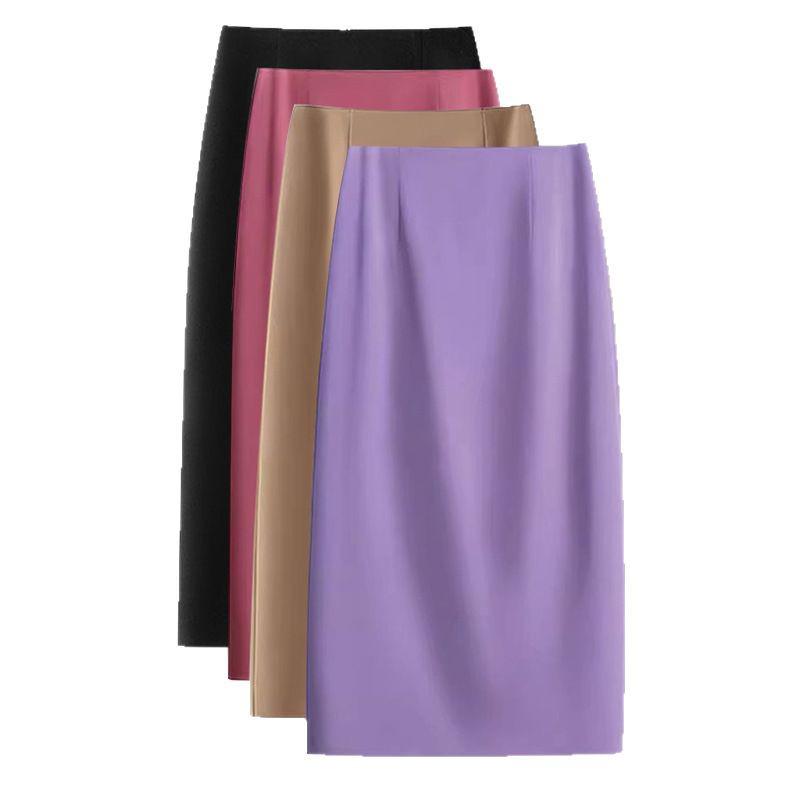 Женская весенне-осенняя юбка-миди карандаш с высокой талией 2024 - Приталенный А-силуэт