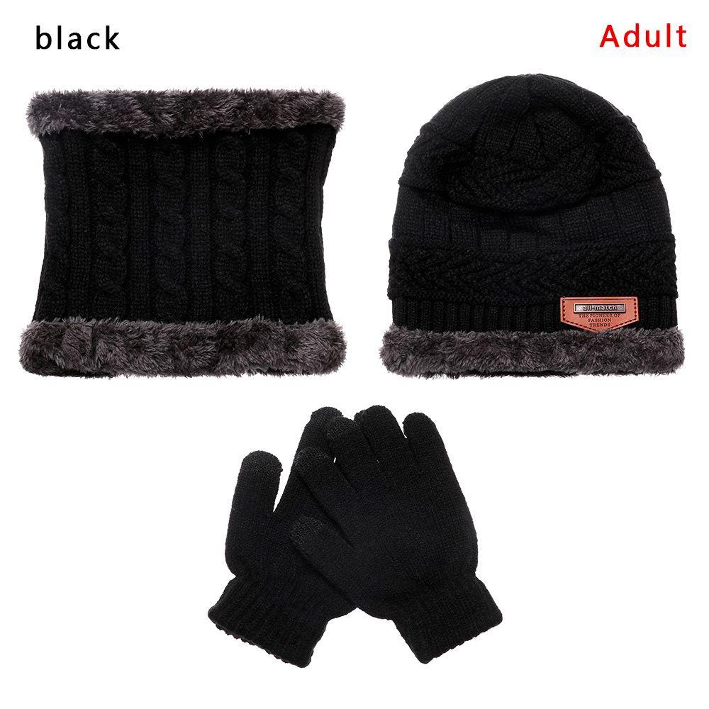 Mens Girl Knitted Winter Warm Neck Warmer Beanie Hat Hat Scarf Gloves Set And Neck Scarf