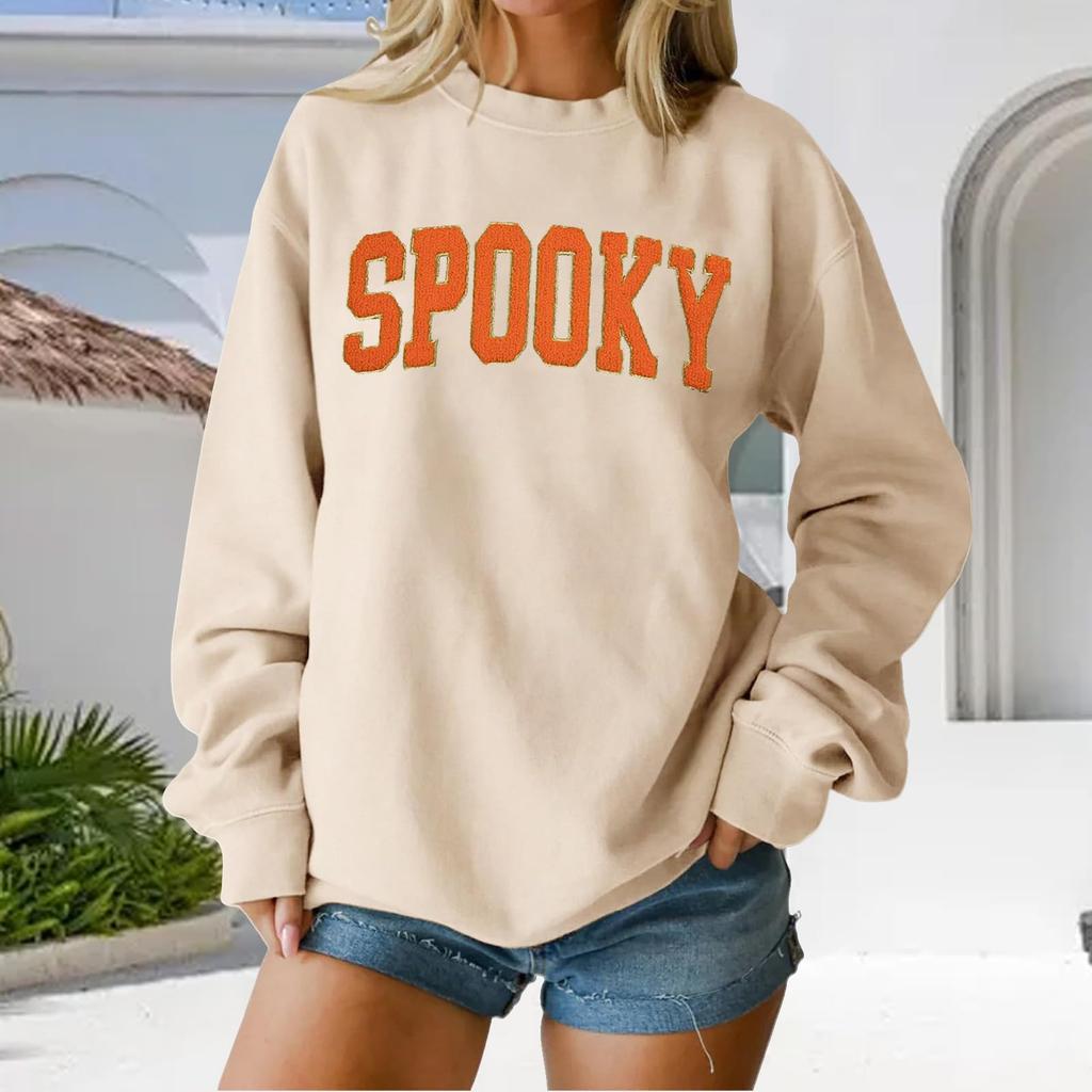 Women's Round Neck Printed Tops Cotton Casual Fashion Long Sleeve Pullover Top Blouse