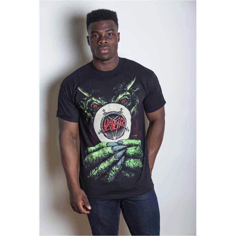Slayer T Shirt Root Of All Evil Pentagram Band Logo Official Mens New Black