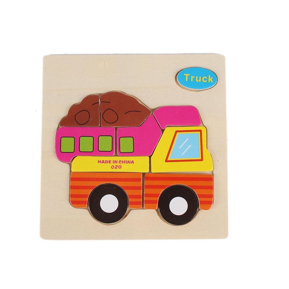 1/2/5PCS Kids 3D Wooden Puzzle Jigsaw Cartoon Animal Puzzles Kids Early Educational Toy