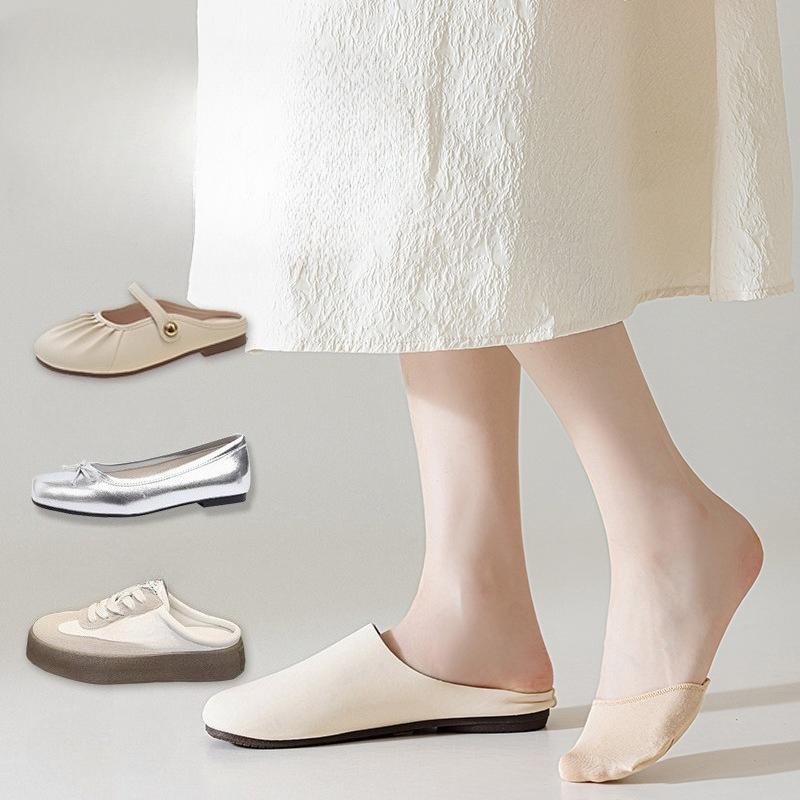 Women's Summer Thin High-heeled Socks, Spring Cotton Sweat-absorbing Forefoot Socks, Summer Shallow-mouthed Invisible Anti-slip Half-foot Socks
