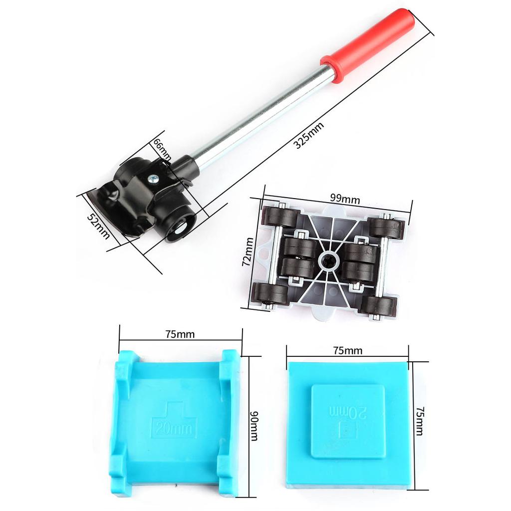 Professional Furniture Mover Tool Set Heavy Stuffs Transport Lifter Wheeled Mover Roller with Wheel Bar Moving Hand Devices