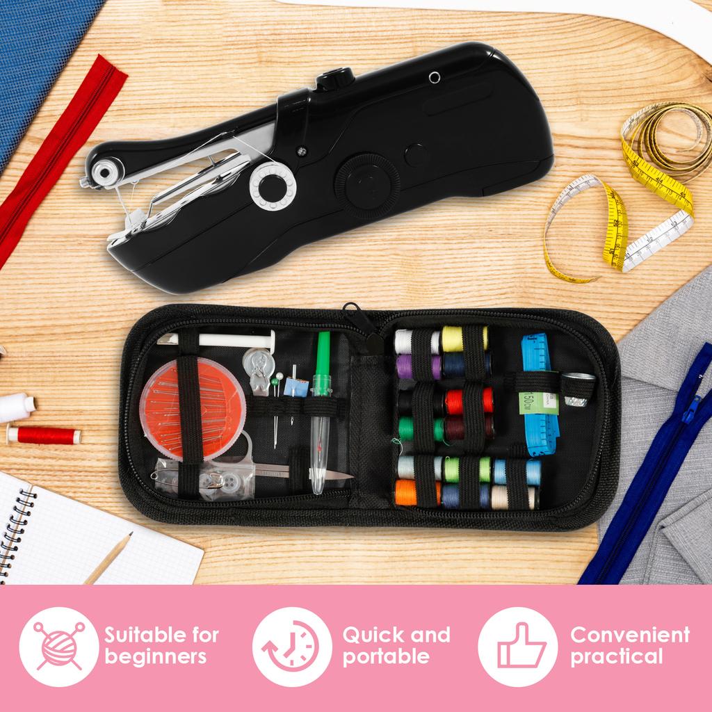 Портативная мини-электрическая швейная машина, ручная швейная машина с челноком для рукоделия, ручной работы, дома, в путешествии, швейные принадлежности
