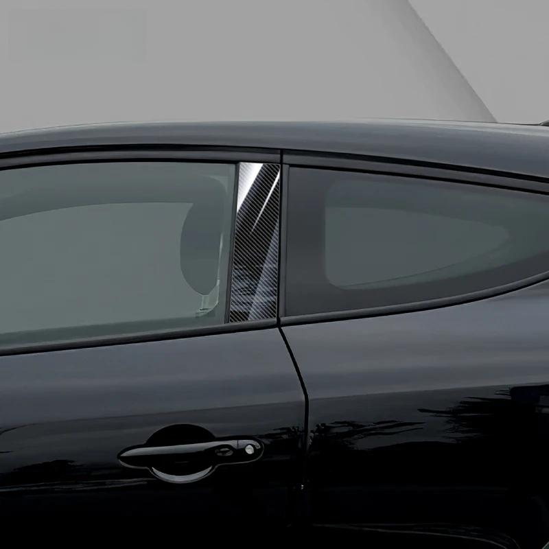 Наклейки на стойки кузова для Renault Megane Hatchback 2009 2010 2011 2012 2013 2014 2015. Стойки оконных проемов автомобиля с рисунком под карбон.