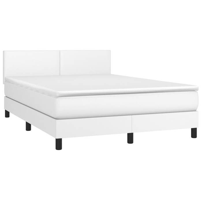 Maison Exclusive - Sommier à lattes de lit avec matelas et LED Blanc 140x190 cm