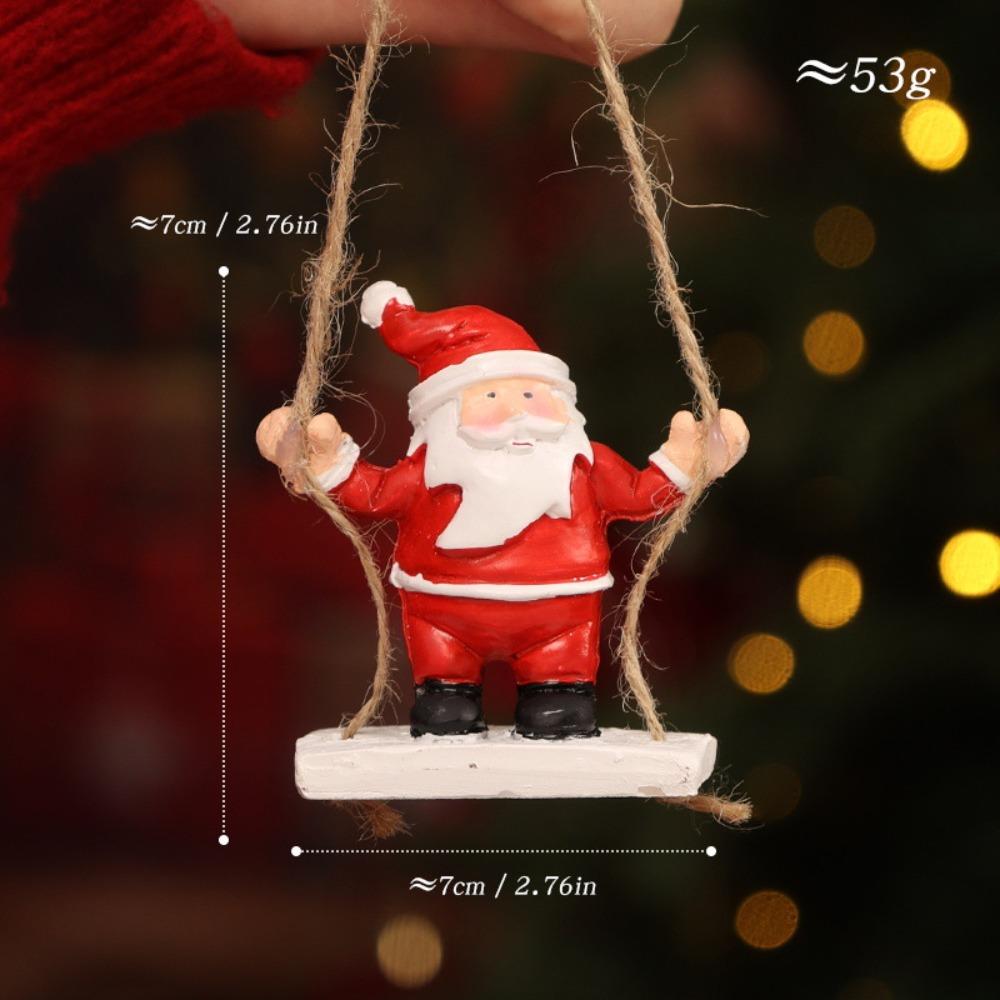 Santa Clasu Christmas Hanging Decoration Nordic Style Iron Material Xmas Tree Pendant Exquisite Creative Christmas Ornament