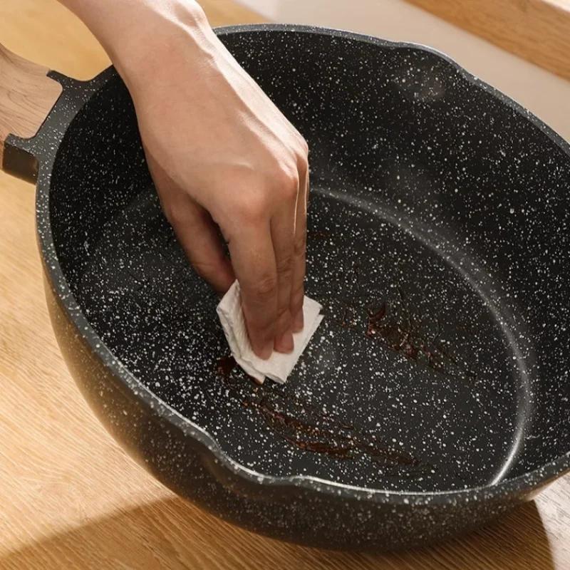 Сковорода с крышкой, антипригарная сковорода для омлета, сотейник с деревянной ручкой, для общего пользования, для газовой и индукционной плиты, кухонный аксессуар