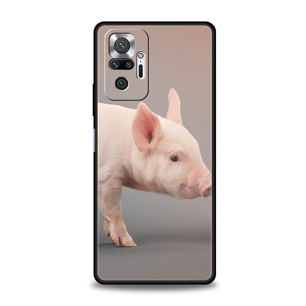 Чехол для телефона для Xiaomi Redmi Note 14 13 12 5G 11 10 Pro Plus 4G 9S 9 14C 13C 12C 10C 9C 9A Мягкий ТПУ Чехол Милая маленькая Розовая Свинка