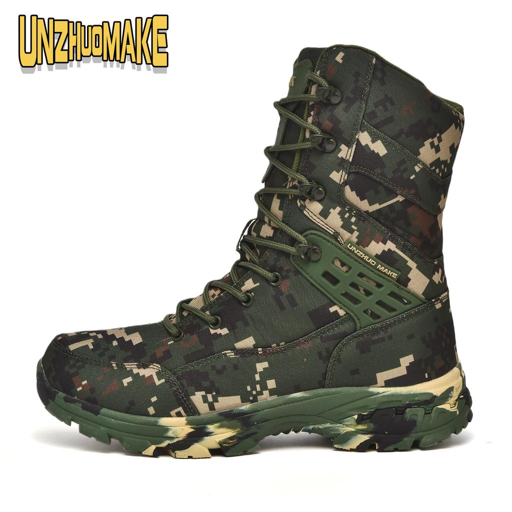 New Men Tactical Boots Military Plus Size Safety Ankle Breathable Outdoor Motorcycle Hiking Shoes Lace Up Male Climbing Shoes