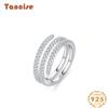 Tancise Classic 925 Sterling Silver  Zircon Ring Ladies Jewelry Wedding Promise Party Gift