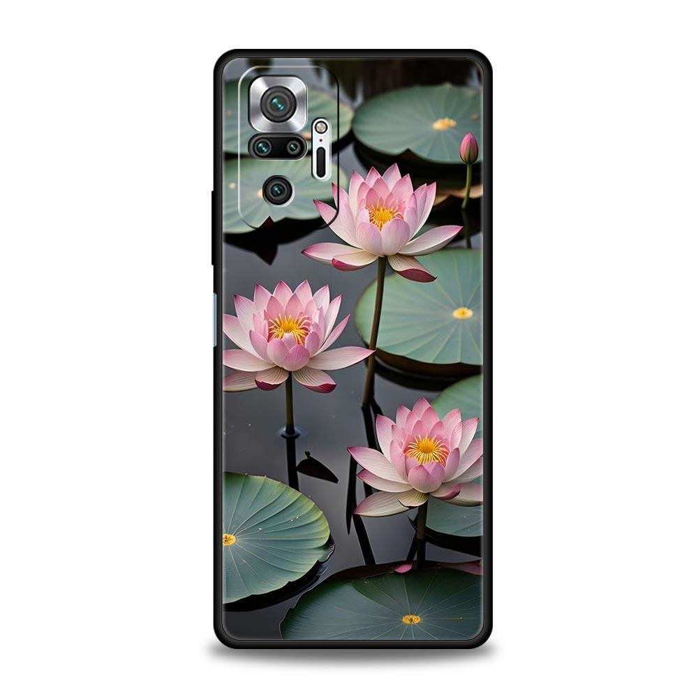 Чехол для телефона для Xiaomi Redmi Note 14 13 12 5G 11 10 Pro Plus 4G 9S 9 14C 13C 12C 10C 9C 9A Мягкий ТПУ Чехол Роскошный Цветок Лотоса