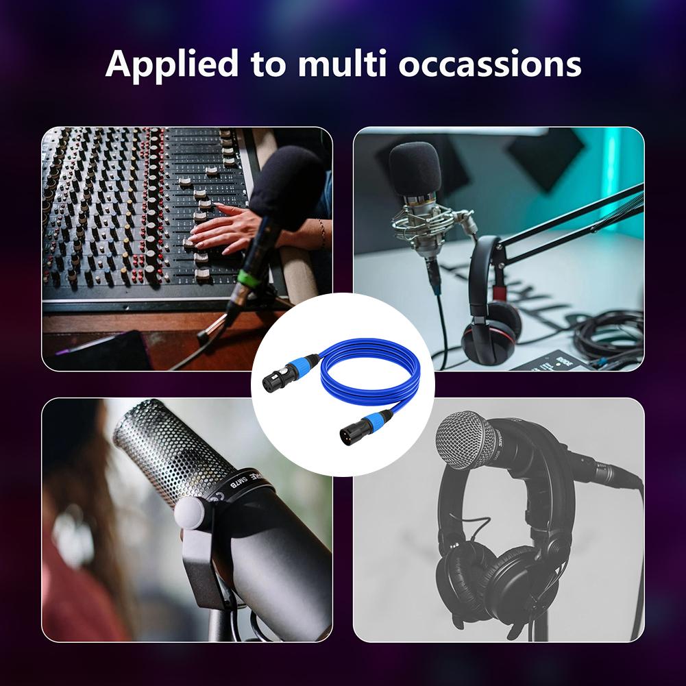 3/5 м XLR Кабель для динамика Позолоченный 3-контактный Папа к Маме Балансная линия XLR Аудиокабель для микрофона микшера студии звукозаписи