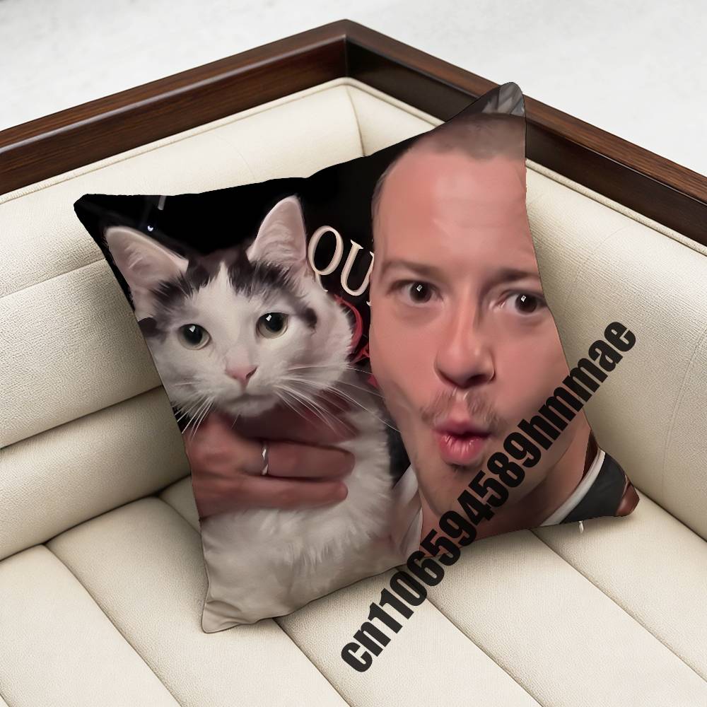 For 45X45Cm 40X40Cm British Actor J-Joseph Quinn Cat Throw Pillow Case Sham Square Car Pillowcase Pad Cushion Cover