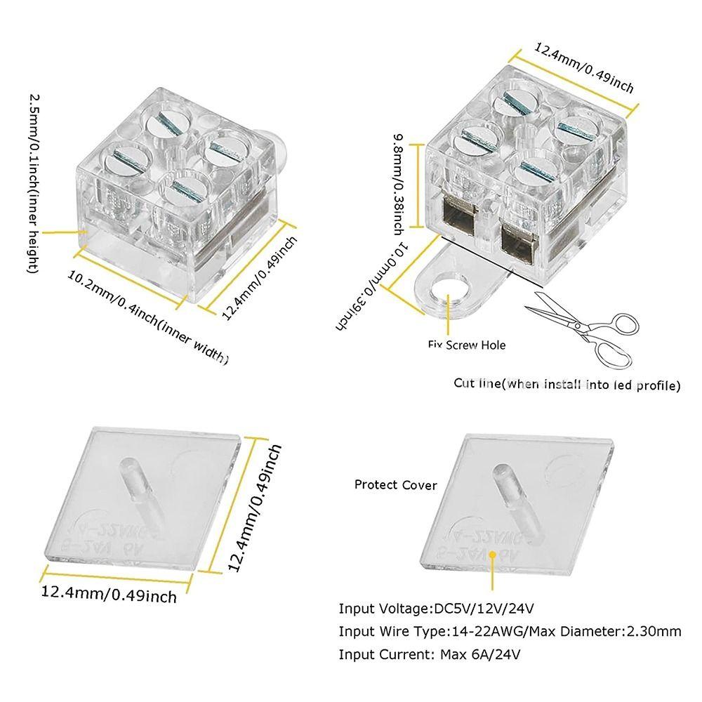 Пряжки для светодиодной ленты PP 8 мм 10 мм COB Клеммные аксессуары Зажимная муфта для светодиодной ленты