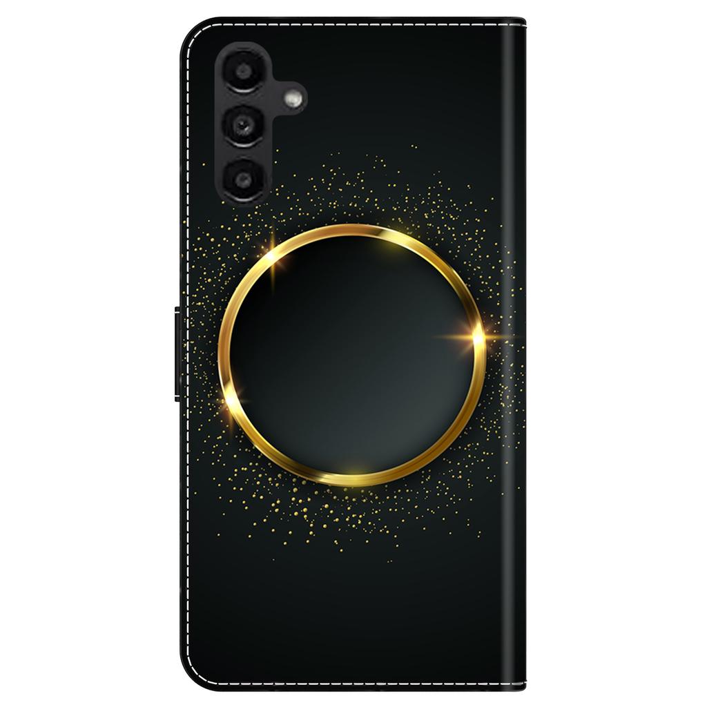 Для Samsung Galaxy A24 4G (162,1 х 77,6 х 8,3 мм) Кожаный кошелек с принтом узора, чехол для телефона