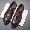 Модная мужская обувь Оксфорды из натуральной коровьей кожи Броги Классическая деловая формальная обувь Мужская Черная Коричневая