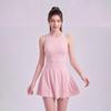 Womens Sleeveless Racerback Tennis Jumpsuit With Built-in Bra Pad Quick Dry Golf Badminton Sport