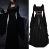 Halloween Renaissance Witch Dress for Women Gothic Victorian Dress Long Bell Sleeve Medieval Costume for Halloween Cosplay Party